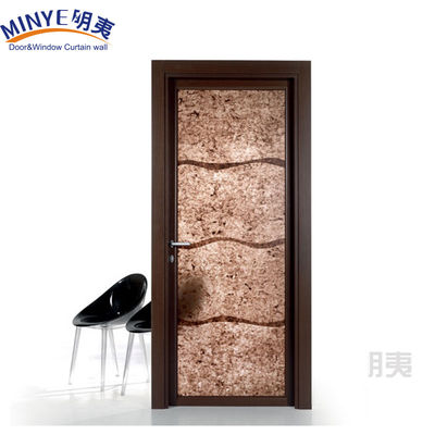 Porte intérieure en double vitrage double vitrage trempé avec cadre en PVC et décoration