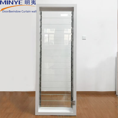 Couleur de profil personnalisé Louver design volet en verre en aluminium avec opérateur rotogear