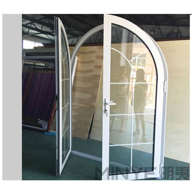 Portes françaises à double voûte en verre à l'intérieur et à l'extérieur avec isolation thermique