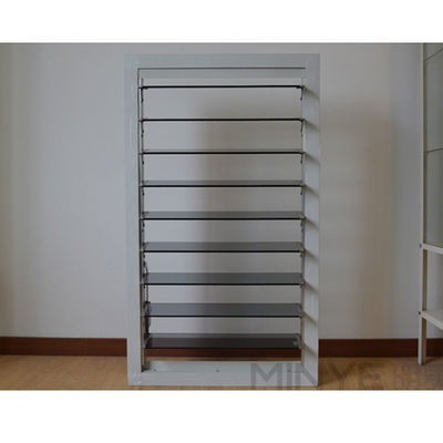 Fenêtre de volet en verre gris teinté commercial avec profilé en aluminium réglable et écran de mouche