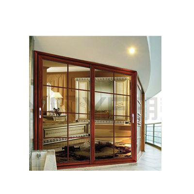 Porte coulissante en aluminium d'entrepôt et fenêtres à double vitrage avec caractéristique d'isolation thermique