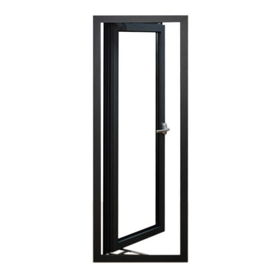 Porte à charnière en verre à l'entrée avant avec matériel chinois et alliage d'aluminium