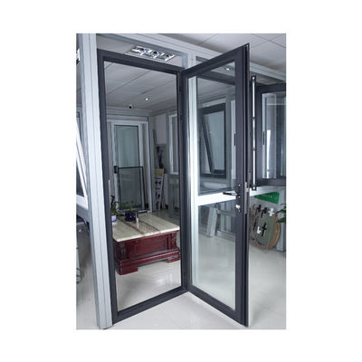 Porte à charnière en verre à l'entrée avant avec matériel chinois et alliage d'aluminium