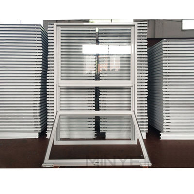 fenêtre coulissante verticale manuelle en UPVC avec filetage de verre trempé et de fibre de verre