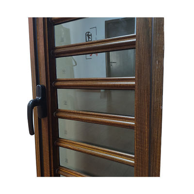 Porte de volet en verre en aluminium à grain de bois pour intérieur et certification CE ISO9001