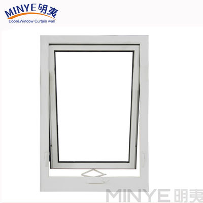 Cadre en UPVC et style de conception moderne Double vitrage trempé Fenêtre de auvent en blanc