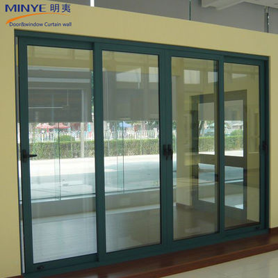 Portes coulissantes en aluminium de surface finie pour les intérieurs en verre insonorisé