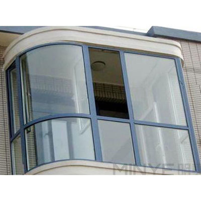 Conception de fenêtre d'angle de balcon en aluminium avec ouverture horizontale et cadre en verre trempé