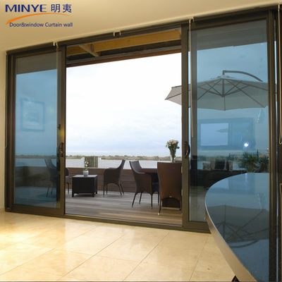 Couleur de profil personnalisé gris foncé Porte coulissante de patio pour design extérieur Grand verre