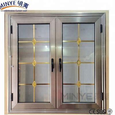 Vitres de fenêtre en aluminium à double vitrage de cour avec cadres de vitres à double vitrage de style américain