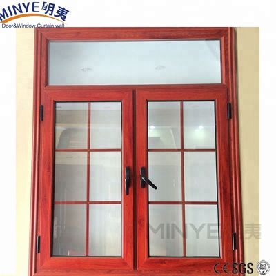 Vitres de fenêtre en aluminium à double vitrage de cour avec cadres de vitres à double vitrage de style américain