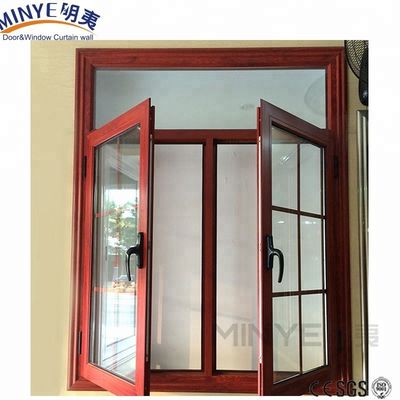 Vitres de fenêtre en aluminium à double vitrage de cour avec cadres de vitres à double vitrage de style américain