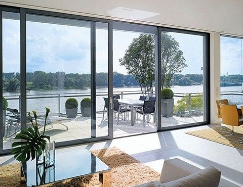 Porte coulissante en PVC en verre imperméable à l'eau et au vent pour porte en UPVC coulissante en style ouvert