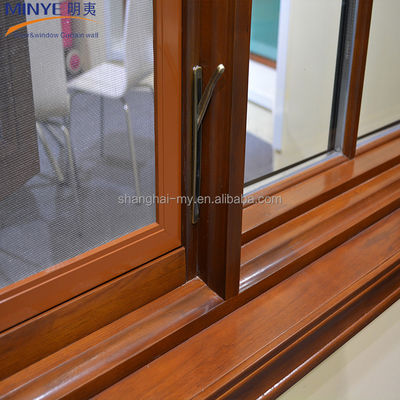 Les fenêtres en bois d' aluminium de MINYE sont personnalisables et comprennent du verre trempé.