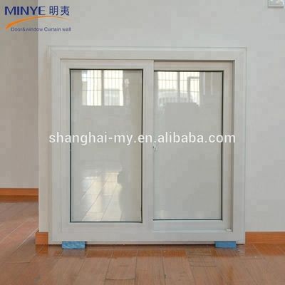 fenêtre coulissante en PVC bien scellée avec double verre trempé et protection contre les ouragans