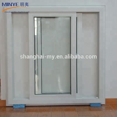 fenêtre coulissante en PVC bien scellée avec double verre trempé et protection contre les ouragans
