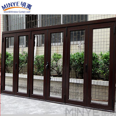 Système de porte en verre pliable en aluminium, imperméable et isolant thermique, personnalisable
