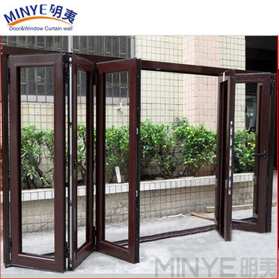 Système de porte en verre pliable en aluminium, imperméable et isolant thermique, personnalisable