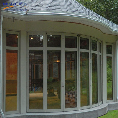 Porte coulissante en profilé en aluminium en verre pliable en surface finie pour taille personnalisée