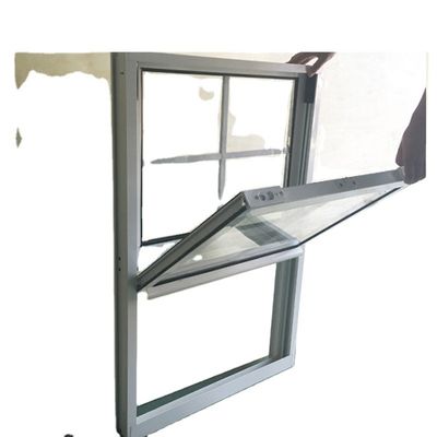 Fenêtres à double accrochage en alliage d'aluminium pour salle de bain à ouverture verticale