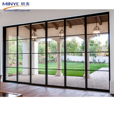 Porte coulissante en verre extérieur de couleur personnalisée avec alliage d'aluminium facile à installer