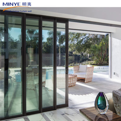 Porte coulissante en verre extérieur de couleur personnalisée avec alliage d'aluminium facile à installer