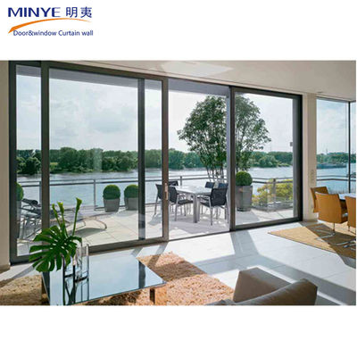 Porte coulissante en verre extérieur de couleur personnalisée avec alliage d'aluminium facile à installer