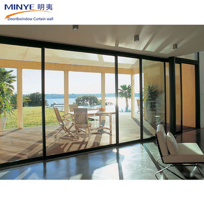 Matériau de porte en alliage d'aluminium Porte coulissante de maison moderne avec matériau principal en acier