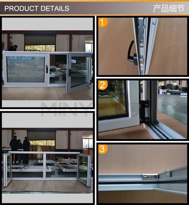 Les fenêtres en aluminium à double accrochage de Shanghai avec modèle d'ouverture verticale et OEM bienvenue