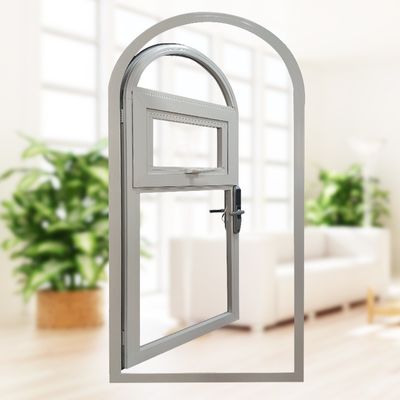 Fenêtre à carreaux en alliage d'aluminium à arc avec style swing ouvert et conception de gril
