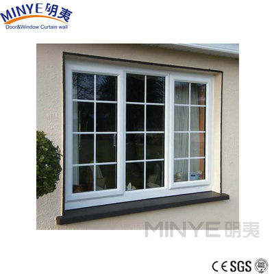 Couleurs personnalisées Style ouvert Couleur bois Grilles de fenêtre en aluminium Conception pour le style coulissant