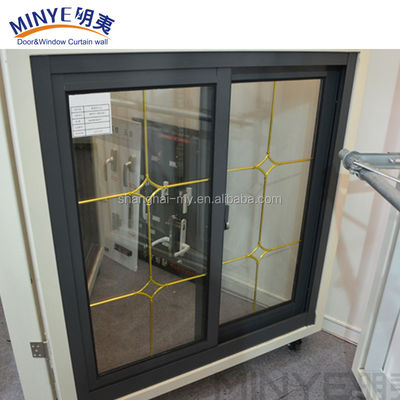 Fenêtre française en aluminium durable avec ouverture coulissante et finition en poudre lisse