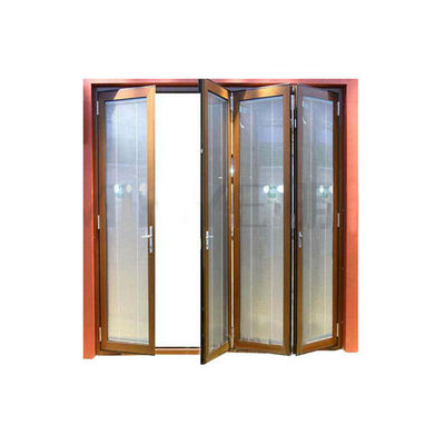 Vente extérieure porte pliante double vitrée à double vitrage pour mur de séparation