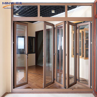 Porte double vitrée double tempérée Porte pliante en PVC en verre pour mur de séparation intérieur