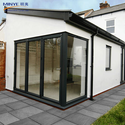 Porte double vitrée double tempérée Porte pliante en PVC en verre pour mur de séparation intérieur