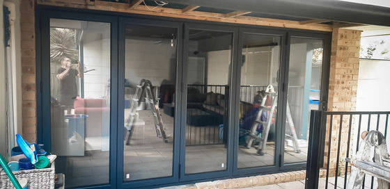 Porte d'accordéon en verre extérieur pliable avec un design moderne et un entretien facile