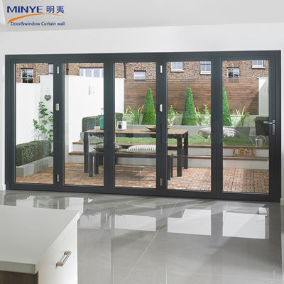 Porte pliante en aluminium à isolation acoustique avec 4 panneaux Porte à écran en aluminium de design moderne