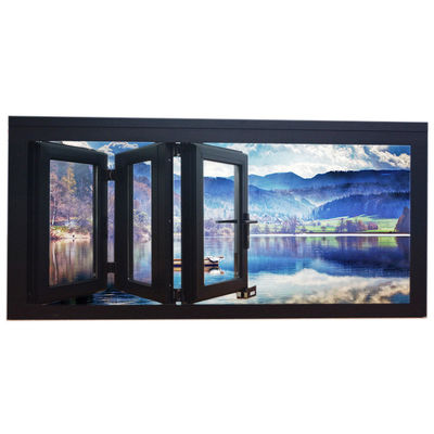 Porte en verre de balcon en aluminium avec méthode d'ouverture pliable et filetage de fibre de verre