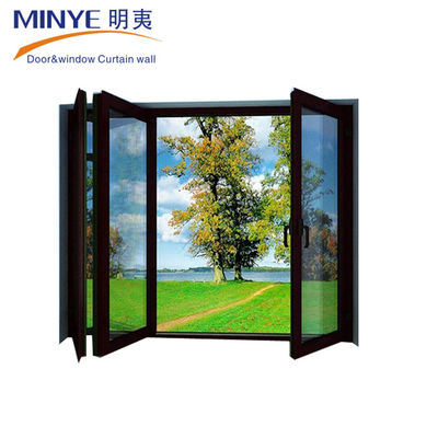 Porte en verre de balcon en aluminium avec méthode d'ouverture pliable et filetage de fibre de verre