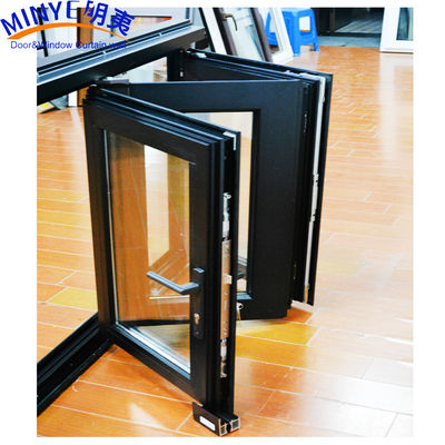 Porte en verre de balcon en aluminium avec méthode d'ouverture pliable et filetage de fibre de verre