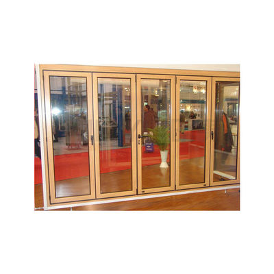 Couche d'isolation acoustique de conception allemande Porte principale en aluminium finie avec portes pliantes