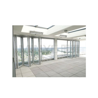 Couche d'isolation acoustique de conception allemande Porte principale en aluminium finie avec portes pliantes