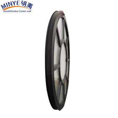 Fenêtre à demi-cercle avec cadre en alliage d'aluminium et profilé en grain de bois