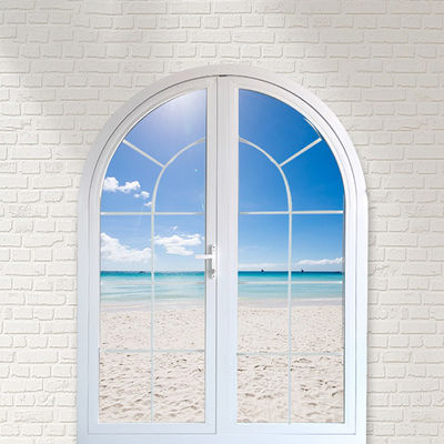 Couche d'alimentation française haut arqué arqué extérieur patio Casement portes en verre dans n'importe quelle couleur