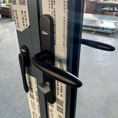 Matériel insonorisé Intérieur Bi-pliable double vitrage verre d'aluminium rupture thermique Bifold Patio portes pliantes