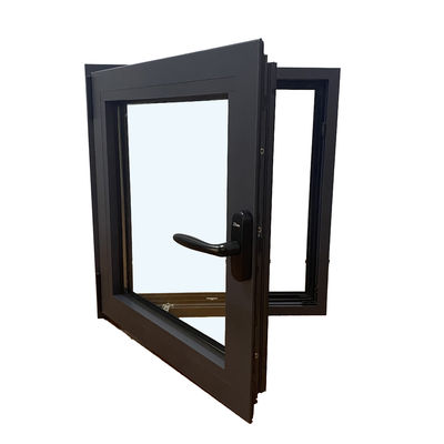 fenêtre vitrée de villa avec style swing-casement et filet en fibre de verre en alliage d'aluminium