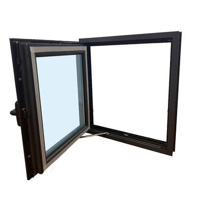 fenêtre vitrée de villa avec style swing-casement et filet en fibre de verre en alliage d'aluminium
