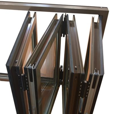 Accordeon fenêtres pliantes verticales en aluminium avec revêtement électrique et matériel chinois haut