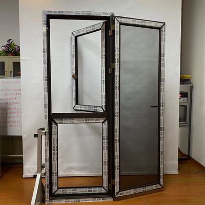 Porte en verre minimaliste avec fenêtre en aluminium à double feuille