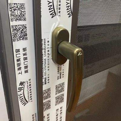 Porte en verre minimaliste avec fenêtre en aluminium à double feuille